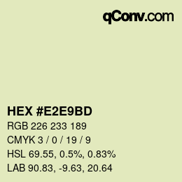 Color code: HEX #E2E9BD | qconv.com