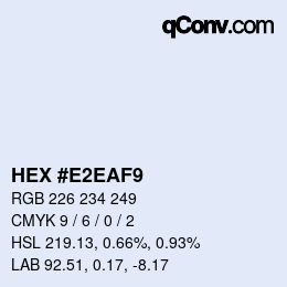 カラーコード: HEX #E2EAF9 | qconv.com