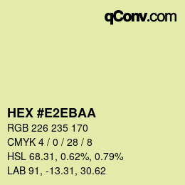 颜色代码: HEX #E2EBAA | qconv.com