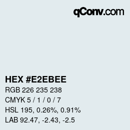 カラーコード: HEX #E2EBEE | qconv.com