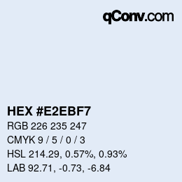 カラーコード: HEX #E2EBF7 | qconv.com