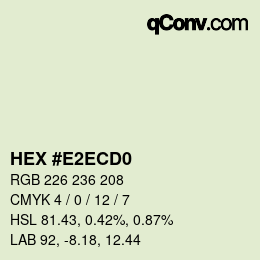 カラーコード: HEX #E2ECD0 | qconv.com