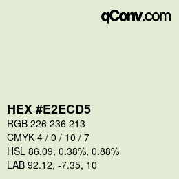 Color code: HEX #E2ECD5 | qconv.com