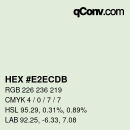 カラーコード: HEX #E2ECDB | qconv.com