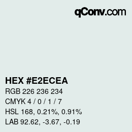 Código de color: HEX #E2ECEA | qconv.com