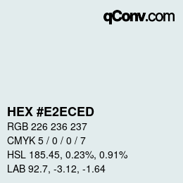 Color code: HEX #E2ECED | qconv.com