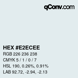 カラーコード: HEX #E2ECEE | qconv.com