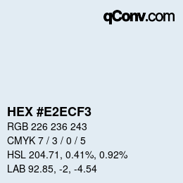 Color code: HEX #E2ECF3 | qconv.com