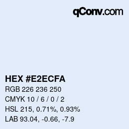 Color code: HEX #E2ECFA | qconv.com