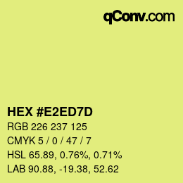颜色代码: HEX #E2ED7D | qconv.com