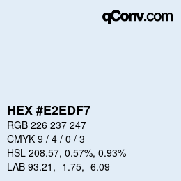 Color code: HEX #E2EDF7 | qconv.com