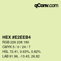 カラーコード: HEX #E2EEB4 | qconv.com