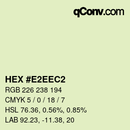 Color code: HEX #E2EEC2 | qconv.com
