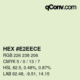 Color code: HEX #E2EECE | qconv.com