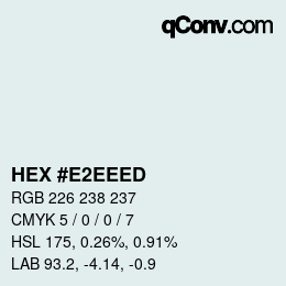颜色代码: HEX #E2EEED | qconv.com