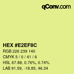 Color code: HEX #E2EF8C | qconv.com