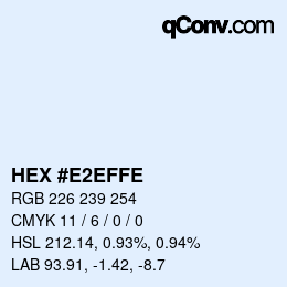 Color code: HEX #E2EFFE | qconv.com