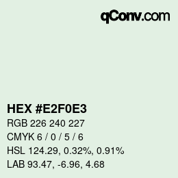 Color code: HEX #E2F0E3 | qconv.com