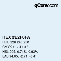 Color code: HEX #E2F0FA | qconv.com