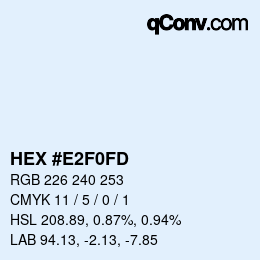 Color code: HEX #E2F0FD | qconv.com