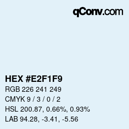 カラーコード: HEX #E2F1F9 | qconv.com