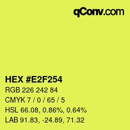 颜色代码: HEX #E2F254 | qconv.com