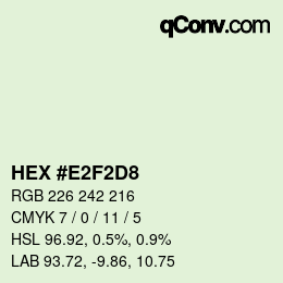 カラーコード: HEX #E2F2D8 | qconv.com