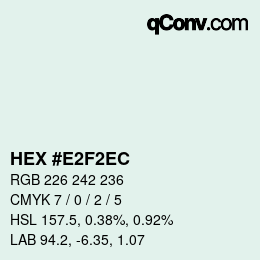 Color code: HEX #E2F2EC | qconv.com