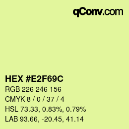 Color code: HEX #E2F69C | qconv.com