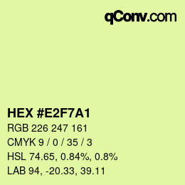 Farbcode: HEX #E2F7A1 | qconv.com