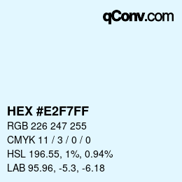Color code: HEX #E2F7FF | qconv.com