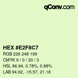 Color code: HEX #E2F8C7 | qconv.com