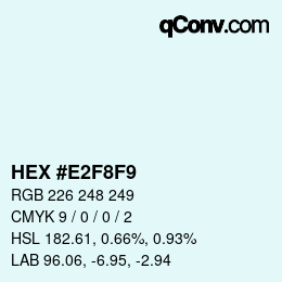 カラーコード: HEX #E2F8F9 | qconv.com