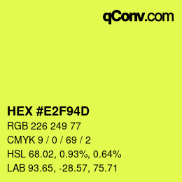 颜色代码: HEX #E2F94D | qconv.com