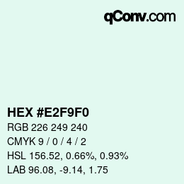 颜色代码: HEX #E2F9F0 | qconv.com