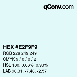 颜色代码: HEX #E2F9F9 | qconv.com