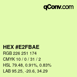 Color code: HEX #E2FBAE | qconv.com