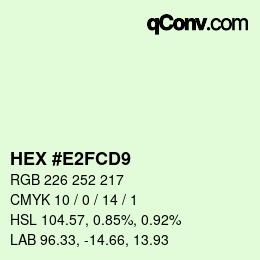 カラーコード: HEX #E2FCD9 | qconv.com
