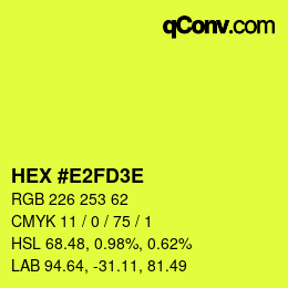 Código de color: HEX #E2FD3E | qconv.com