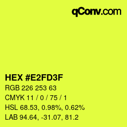 Color code: HEX #E2FD3F | qconv.com