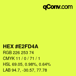 Color code: HEX #E2FD4A | qconv.com