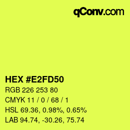 Color code: HEX #E2FD50 | qconv.com
