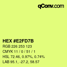 Color code: HEX #E2FD7B | qconv.com