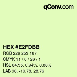 颜色代码: HEX #E2FDBB | qconv.com