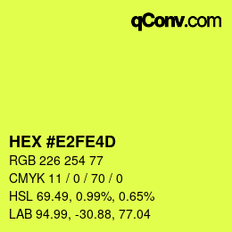 颜色代码: HEX #E2FE4D | qconv.com