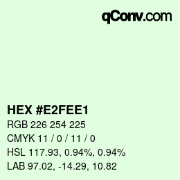 カラーコード: HEX #E2FEE1 | qconv.com