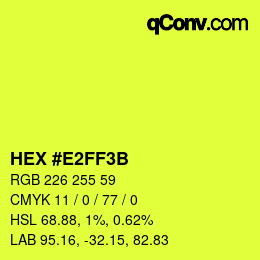 Color code: HEX #E2FF3B | qconv.com