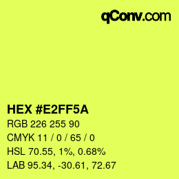 Color code: HEX #E2FF5A | qconv.com