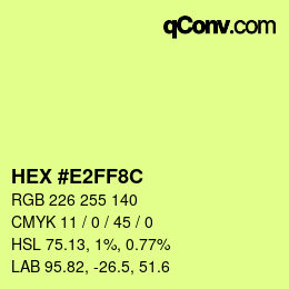 Color code: HEX #E2FF8C | qconv.com