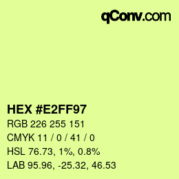 Color code: HEX #E2FF97 | qconv.com